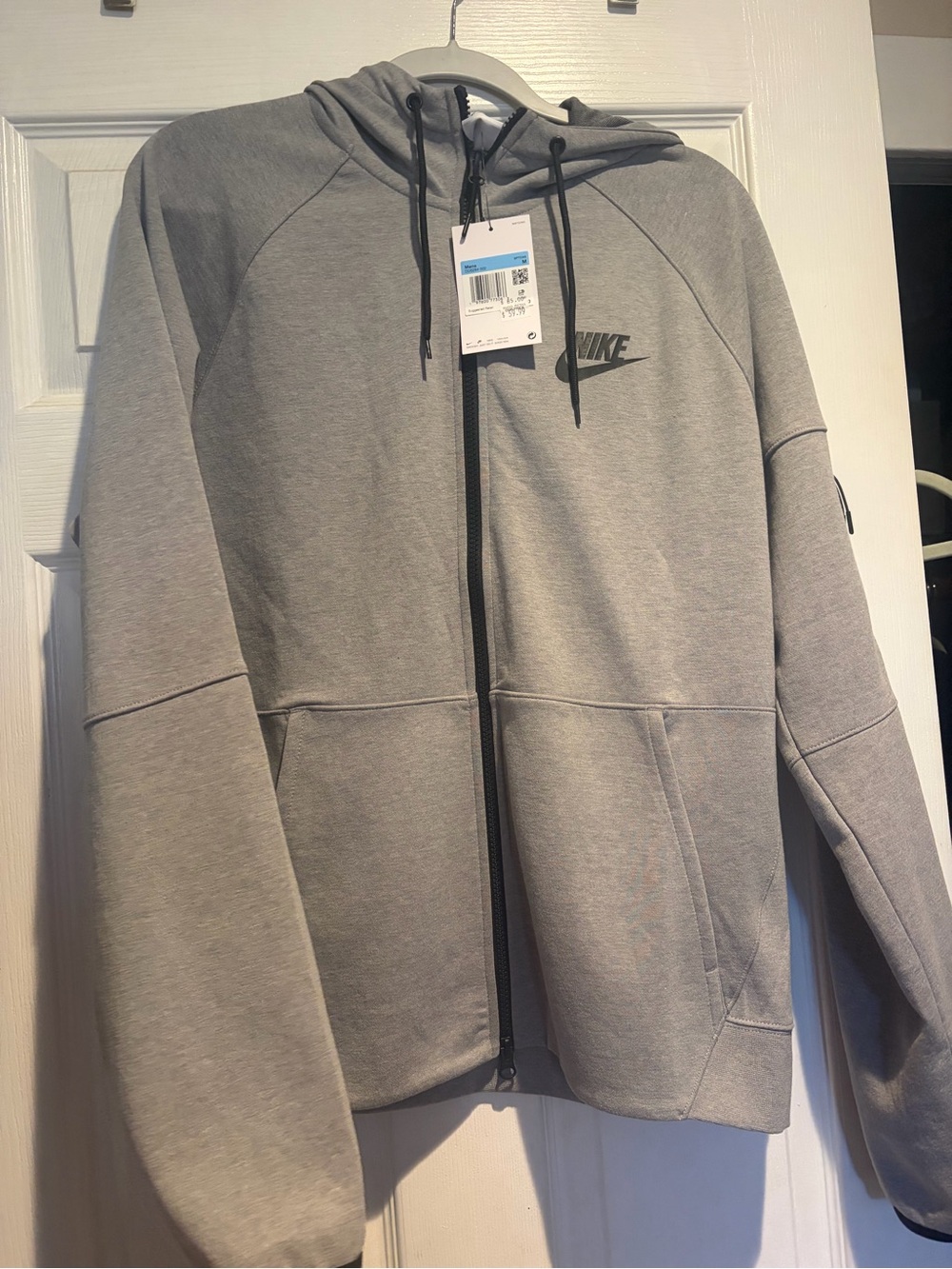 Nike Men's Light Gray Full-Zip Hooded Jacket
